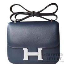 Hermes Mini Constance 18 Bag CC76 Blue Indigo Epsom SHW