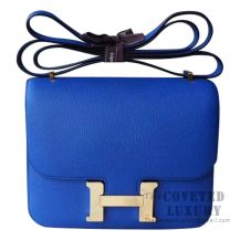 Hermes Mini Constance 18 Bag I7 Blue Zellige Epsom GHW