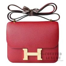 Hermes Mini Constance 18 Bag K1 Rouge Grenat Epsom GHW
