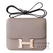 Hermes Mini Constance 18 Bag M8 Gris Asphalt Epsom With Rose Gold Hardware