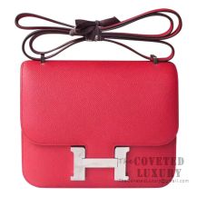 Hermes Mini Constance 18 Bag Q5 Rouge Casaque Epsom SHW