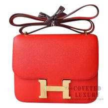 Hermes Mini Constance 18 Bag S3 Rouge De Coueur Epsom GHW