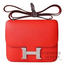 Hermes Mini Constance 18 Bag S3 Rouge De Coueur Epsom SHW