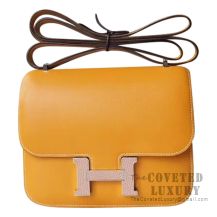 Hermes Mini Constance 18 Bag 1A Paille Swift With Lizard Buckle
