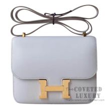 Hermes Mini Constance 18 Bag CC80 Pearl Grey Tadelakt GHW