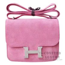 Hermes Mini Constance 18 Bag 5N Rose Indien Grizzly SHW