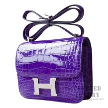 Hermes Mini Constance 18 Bag 5L Ultraviolet Shiny Niloticus SHW