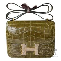 Hermes Mini Constance 18 Bag 6H Veronese Shiny Niloticus With Lizard Buckle