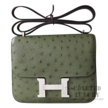 Hermes Mini Constance 18 V6 Canopee Ostrich SHW