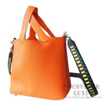 Hermes Picotin Lock 22 Bag CC93 Orange Clemence SHW