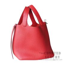 Hermes Picotin Lock 22 Bag S5 Rouge Tomate Clemence SHW