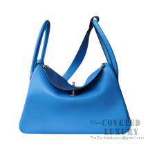 Hermes Lindy 26 Bag B3 Blue Zanzibar Evercolor SHW