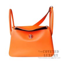 Hermes Lindy 26 Bag 8V Orange Poppy Swift SHW