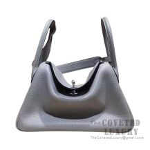 Hermes Lindy 26 Bag 4Z Gris Mouette And R2 Blue Agate Clemence SHW