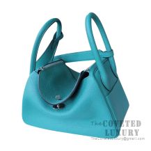 Hermes Lindy 26 Bag 7F Blue Paon Clemence SHW