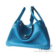 Hermes Lindy 26 Bag 7W Blue Izmir Clemence SHW