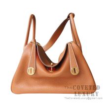 Hermes Lindy 26 Bag CC37 Gold And S5 Rouge Tomate Clemence GHW