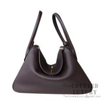 Hermes Lindy 26 Bag CC47 Chocolate Clemence GHW