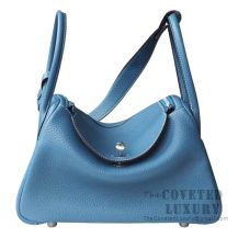 Hermes Lindy 26 Bag CC75 Blue Jean Clemence SHW