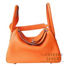 Hermes Lindy 26 Bag CC93 Orange Clemence SHW