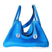 Hermes Lindy 26 Bag T7 Blue Hydra Clemence SHW