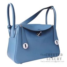 Hermes Lindy 30 Bag R2 Blue Agate Evercolor SHW