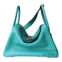 Hermes Lindy 30 Bag 7F Blue Paon Clemence GHW