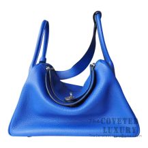 Hermes Lindy 30 Bag 7T Blue Electric Clemence SHW