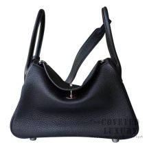 Hermes Lindy 30 Bag 89 Noir And 1H Toffee Clemence GHW