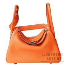 Hermes Lindy 30 Bag CC93 Orange Clemence SHW