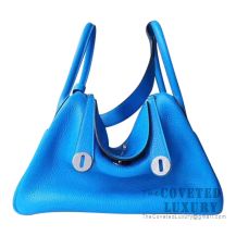 Hermes Lindy 30 Bag T7 Blue Hydra Clemence SHW