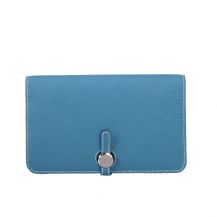 Hermes Dogon Long Wallet Blue ToGo leather 21CM