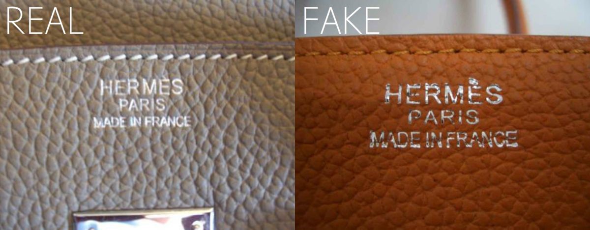 hermes stamp real vs fake