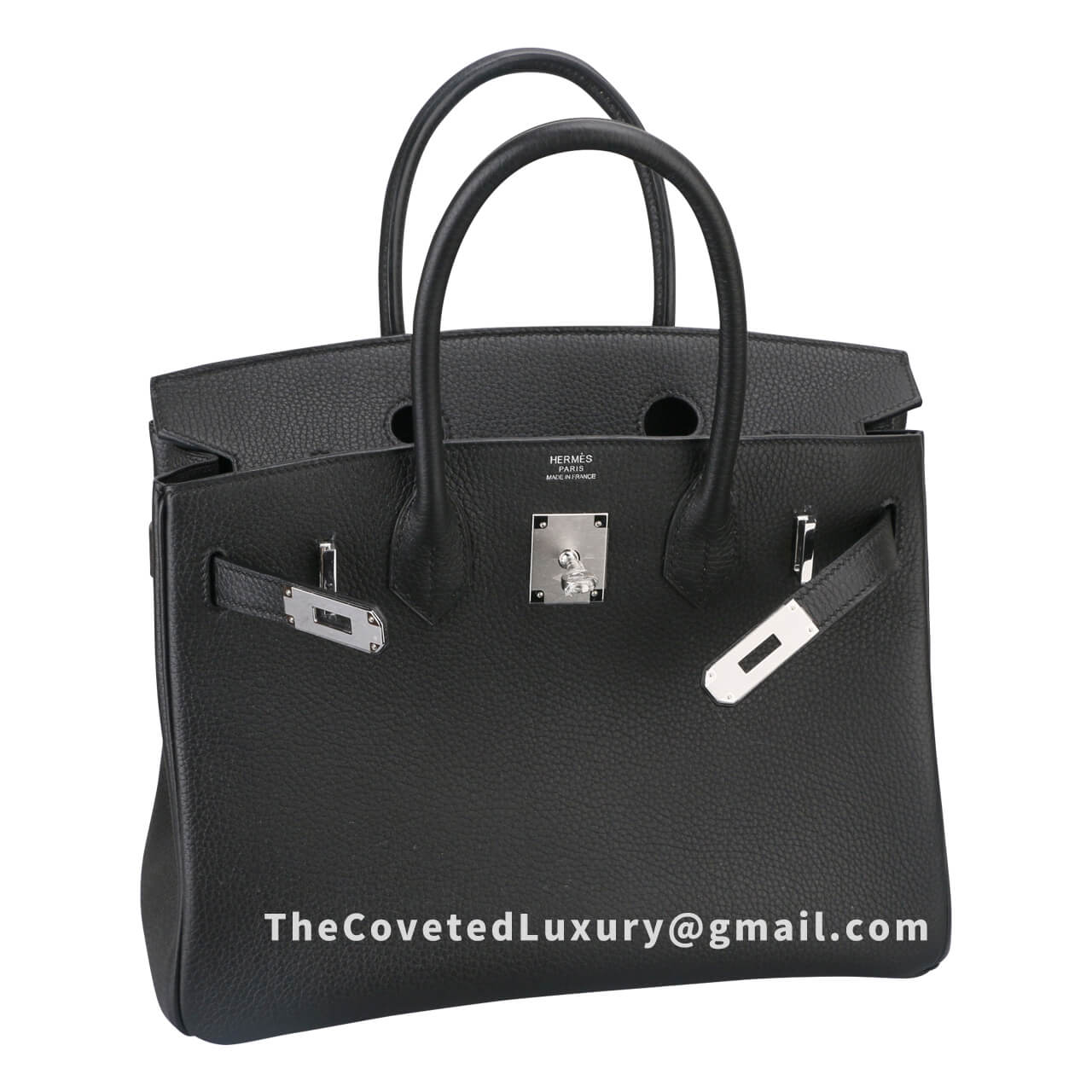 Hermes Birkin Black with silver hardware replica