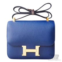 Hermes Constance 23 Bag ck73 Blue Saphir Epsom GHW