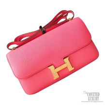 Hermes Constance Elan 25 Bag 8w Rose Azalee Epsom GHW