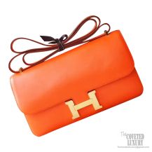 Hermes Constance Elan 25 Bag 9j Feu Swift GHW