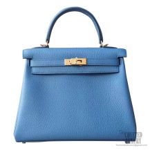 Hermes Kelly 25 Bag r2 Blue Agate Togo GHW