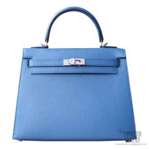 Hermes Kelly 25 Bag r2 Blue Agate Epsom PHW