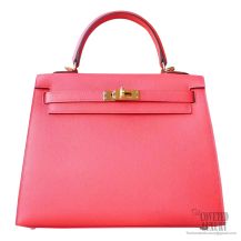 Hermes Kelly 25 Bag t5 Rose Jaipur Epsom GHW