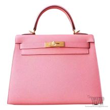 Hermes Kelly 28 Bag 1q Rose Confetti Epsom GHW