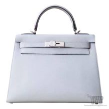 Hermes Kelly 28 Bag 4z Gris Mouettte Epsom PHW