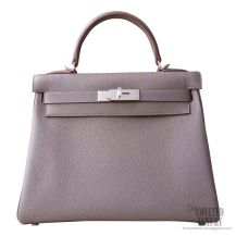 Hermes Kelly 28 Bag 8f Etain Togo PHW