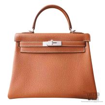 Hermes Kelly 28 Bag ck37 Gold Togo PHW