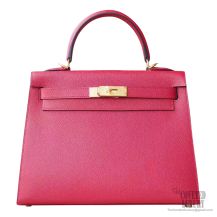 Hermes Kelly 28 Bag k1 Rouge Grenade Epsom GHW