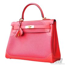 Hermes Kelly 32 Bag Ghillies s5 Rouge Tomate Togo PHW