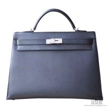 Hermes Mini Kelly II Bag M8 Gris Asphalt Epsom SHW