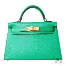 Hermes Mini Kelly II Bag 1k Bambou Epsom GHW