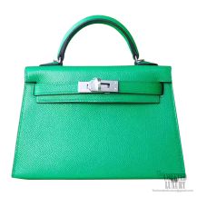 Hermes Mini Kelly II Bag 1k Bambou Epsom PHW