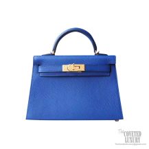 Hermes Mini Kelly II Bag Bicolored 7t Blue Electric Epsom GHW